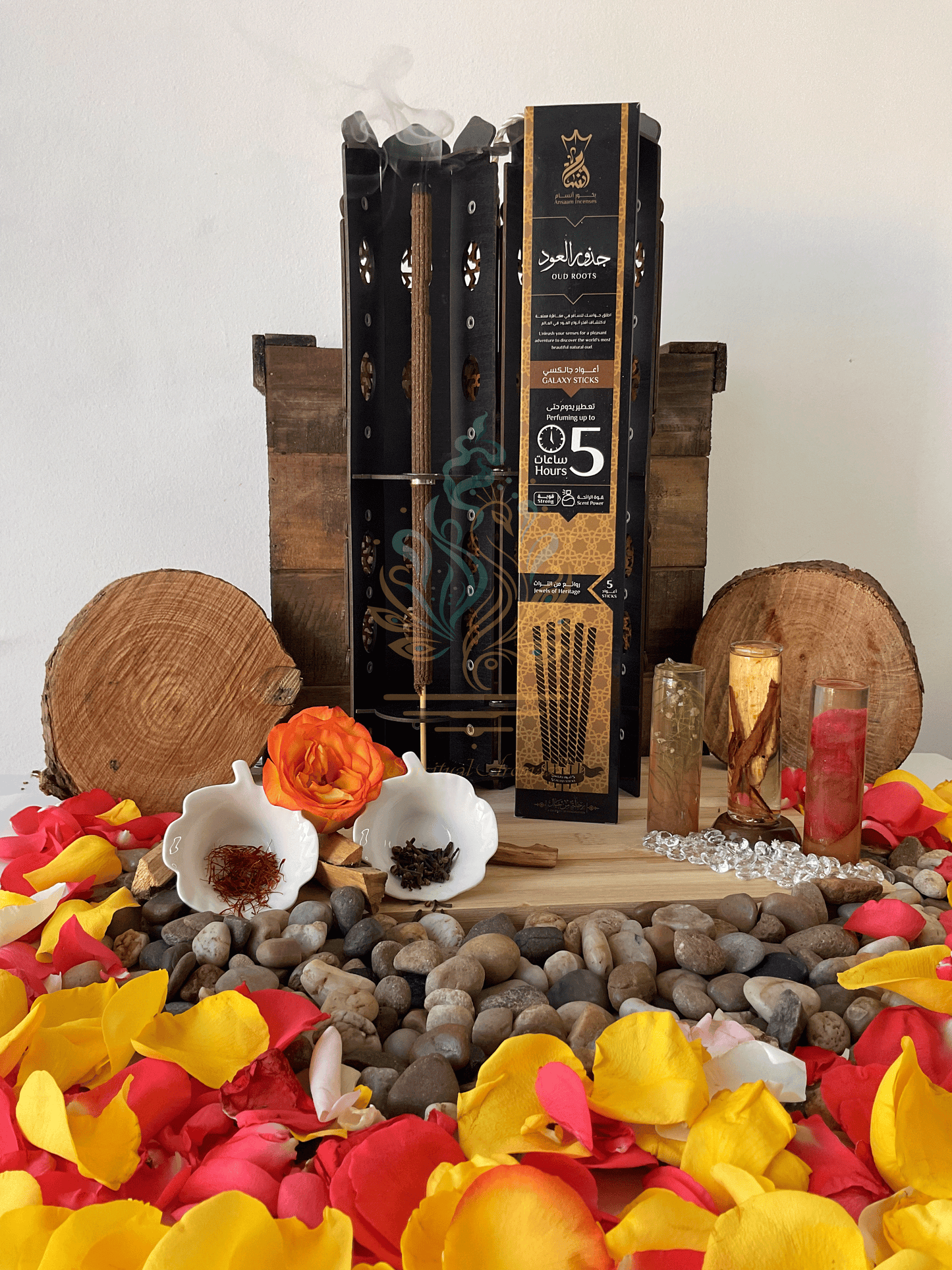 ANSAAM INCENSE - 5-HOUR GALAXY STICKS - * OUD ROOTS * - EXPERIENCE INCREDIBLE WOOD, SPICE AND FLORAL AROMATHERAPY